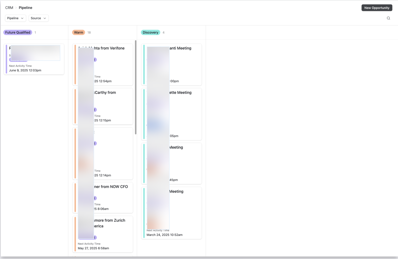 Pipeline tracking and revenue forecasting